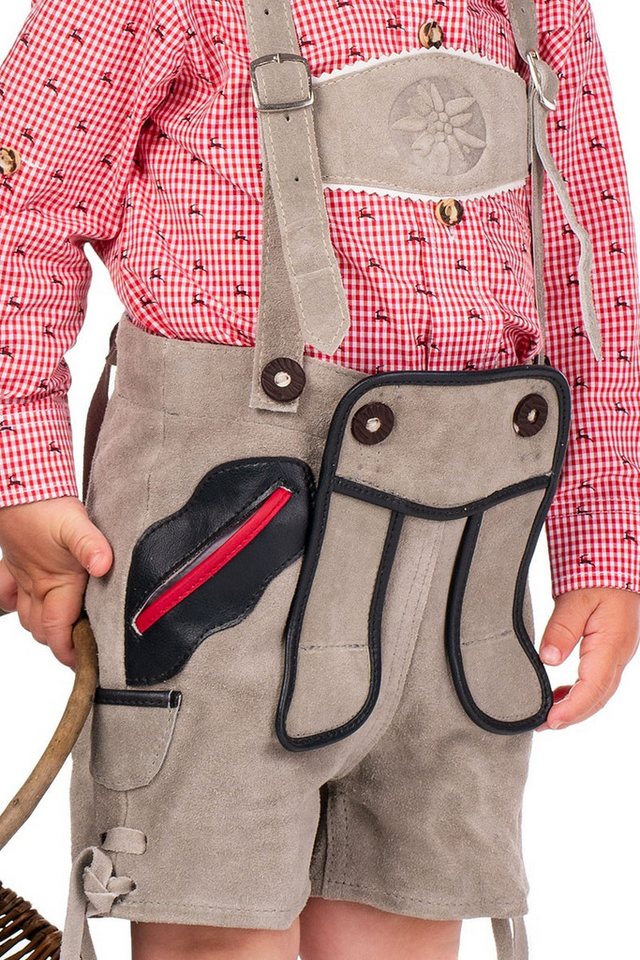 Isar-Trachten Lederhose Lederhose Kinder - JASCHA - grau von Isar-Trachten