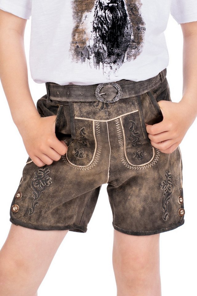 Isar-Trachten Lederhose Lederhose Kinder - MILO - schiefer von Isar-Trachten