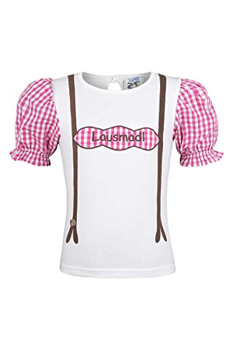 Isar-Trachten Mädchen T-Shirt 'Lausmadl', pink, 104 von Isar-Trachten