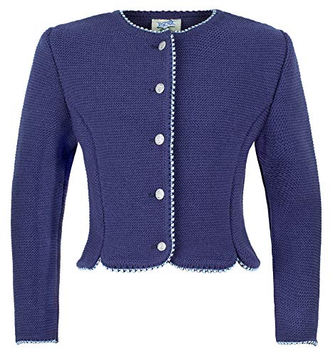 Isar-Trachten Strickjacke Amy für Mädchen - Dunkelblau Marine - Gr. 104 von Isar-Trachten