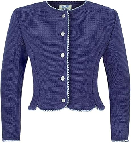 Isar-Trachten Strickjacke Amy für Mädchen - Dunkelblau Marine - Gr. 92 von Isar-Trachten