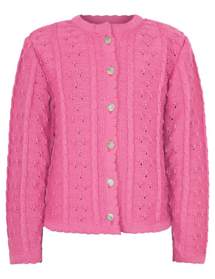Isar-Trachten Strickjacke Kinder Strickjacke 'Leonie' Ajourmuster 47063, Pi von Isar-Trachten
