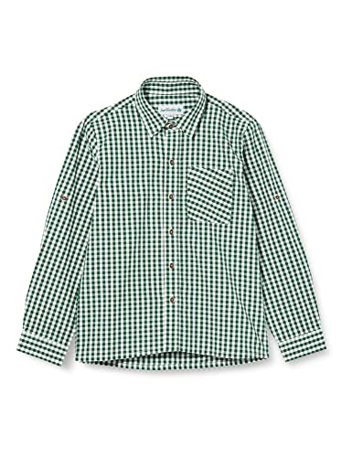 Isar-Trachten Trachtenhemd Kinder Jungen 52915 Kinderhemden Jungen Trachtenhemd grün Kariertes Hemd Kinder Jungen - 104 von Isar-Trachten