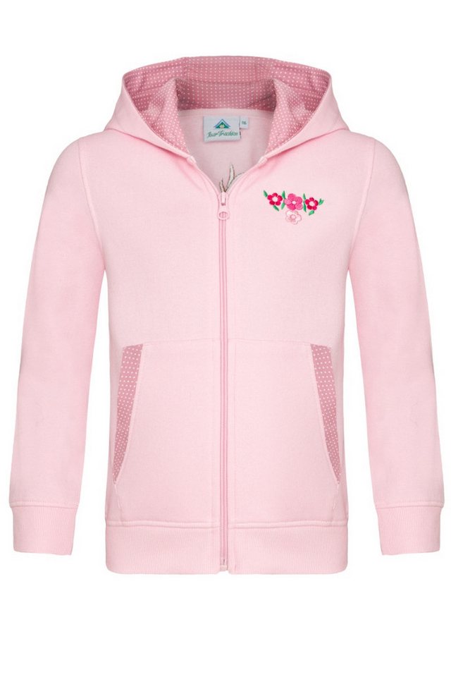 Isar-Trachten Trachtenjacke Kapuzenjacke Kinder - LIONA - hellrosa von Isar-Trachten