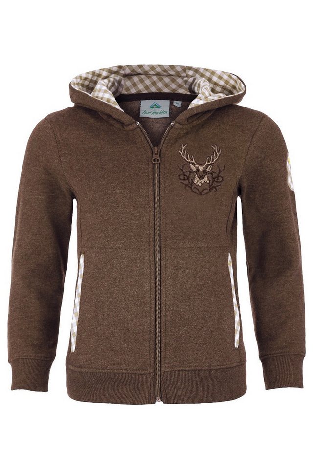 Isar-Trachten Trachtenjacke Kapuzenjacke Kinder - LOVIS - berber von Isar-Trachten