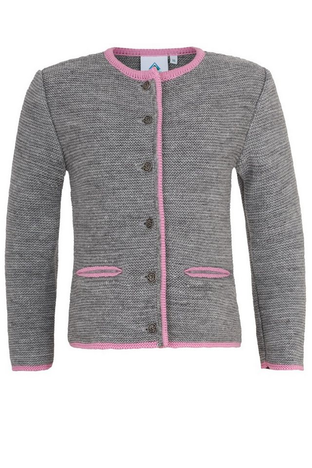 Isar-Trachten Trachtenjacke Strickjacke Kinder - TALESIA - hellgrau von Isar-Trachten