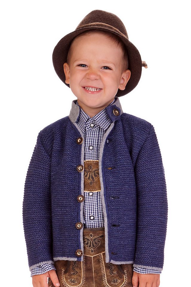 Isar-Trachten Trachtenjacke Trachtenjacke Kinder - LIAS - berber, jeansblau von Isar-Trachten