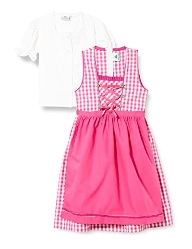 Isartrachten Babydirndl Kinderdirndl pink 3-TLG mit Bluse (152) von Isar-Trachten