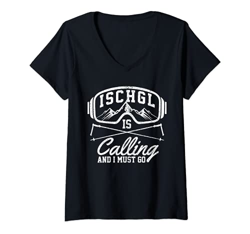 Damen Ischgl Is Calling And I Must Go - Skiurlaub Apres Ski T-Shirt mit V-Ausschnitt Damen Ischgl Is Calling And I Must Go - Skiurlaub Apres Ski T-Shirt mit V-Ausschnitt von Ischgl Apres Ski Apparel Co.