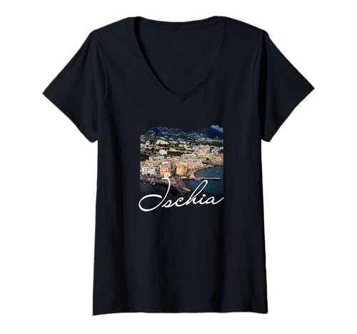 Damen Ischia Italien Souvenir/Ischia T-Shirt mit V-Ausschnitt Damen Ischia Italien Souvenir/Ischia T-Shirt mit V-Ausschnitt von Ischia Italien Souvenirladen