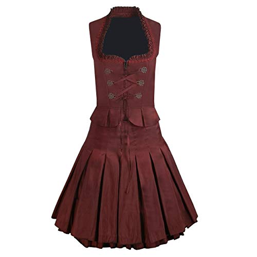 Damen Dirndl Kleid Dirndlkleid Trachtenkleid Zweiteiler Tanja Rock Mieder Weinrot 34 von Iseaa