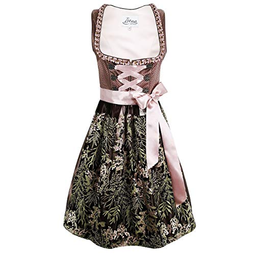 Iseaa Damen Dirndl Kleid Dirndlkleid Trachtenkleid Greta Violet mit Spitze 42 von Iseaa