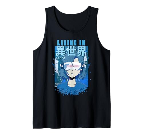 Leben in Einer Anderen Welt Isekai Anime Girl Vaporwave VR Tank Top von Isekai Anime Girl Virtual Reality Metaverse Design
