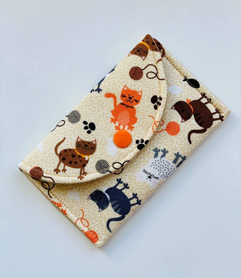 Katzen Visitenkartenetui - Kätzchen Visitenkartenbeutel Mini Geldbörse Handgemachte Geschenkidee von IsewStore