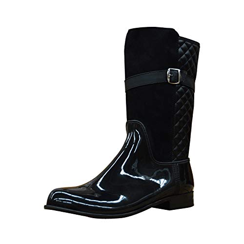 Ish Original Offizielle Damen-Regenstiefel mit Gürtel, MX-9221BK, Schwarz, 39.5 EU von Ish Original