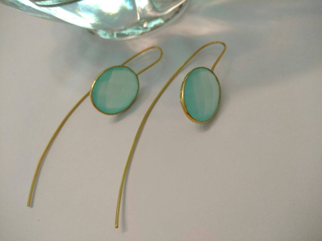 Zarte Grüne Chalcedon Ohrringe Zarte Grüne Chalcedon Ohrringe von IshratsJewelry