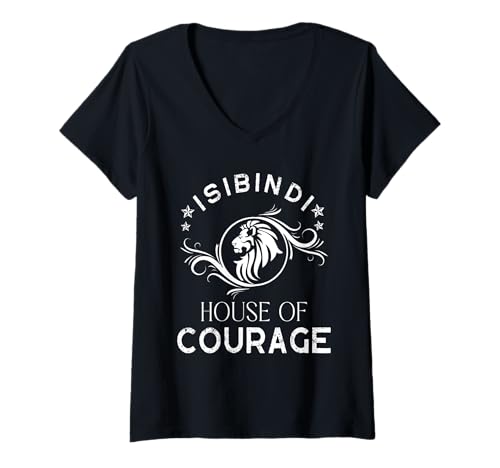 Damen Isibindi House of Courage RCA Courage School Spirit T-Shirt mit V-Ausschnitt von Isibindi House Of Courage Shirts