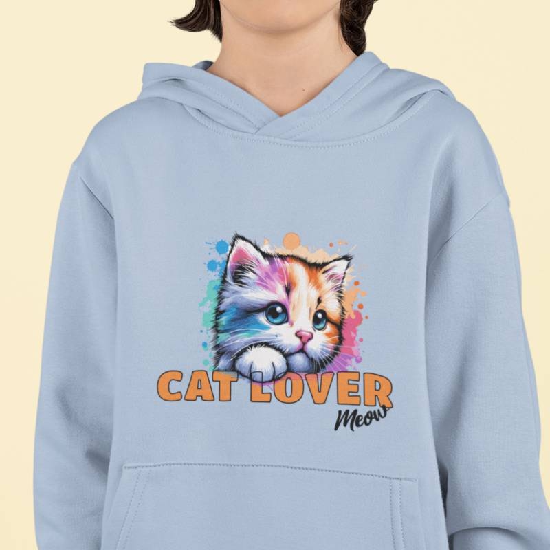 Hoodie Pullover Für Kinder Mit Katze Bild - Regenbogen Regenbogenfarben Als Geschenk Katzen Machen Glücklich von IsidoraScottDesign