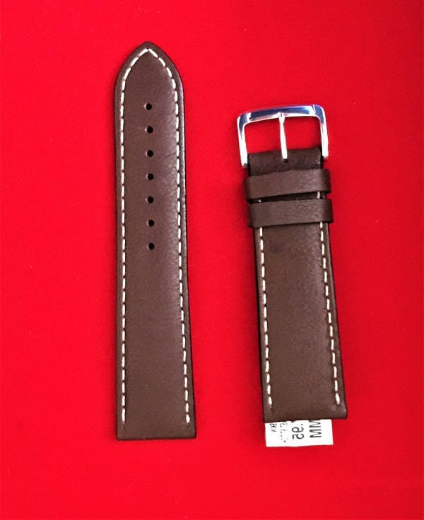 Speidel® Echtleder-Armband, 24mm Band, Gepolstert, Vernäht, Wasserfest, Strapazierfähig, Dunkelbraun, Alter Lagerbestand, Nie Benutzt von IsisJeweler