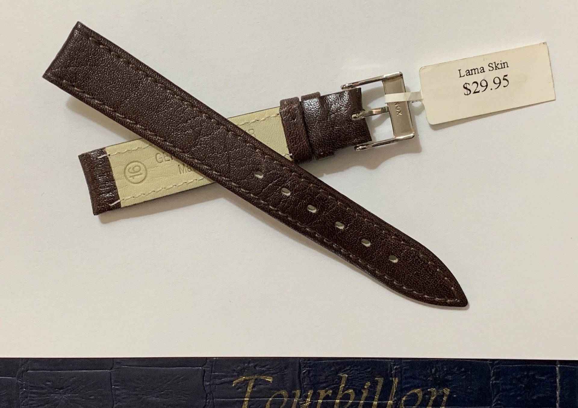Vintage Tourbillon Italien Echtleder - Lama Skin Uhrenarmband, 16 Mm Ösen, Gepolstert, Genäht, Wasserdicht, Dunkelbraun, Kostenloser Us-Versand Vintage Tourbillon Italien Echtleder - Lama Skin Uhrenarmband, 16 Mm Ösen, Gepolstert, Genäht, Wasserdicht, Dunkelbraun, Kostenloser Us-Versand von IsisJeweler