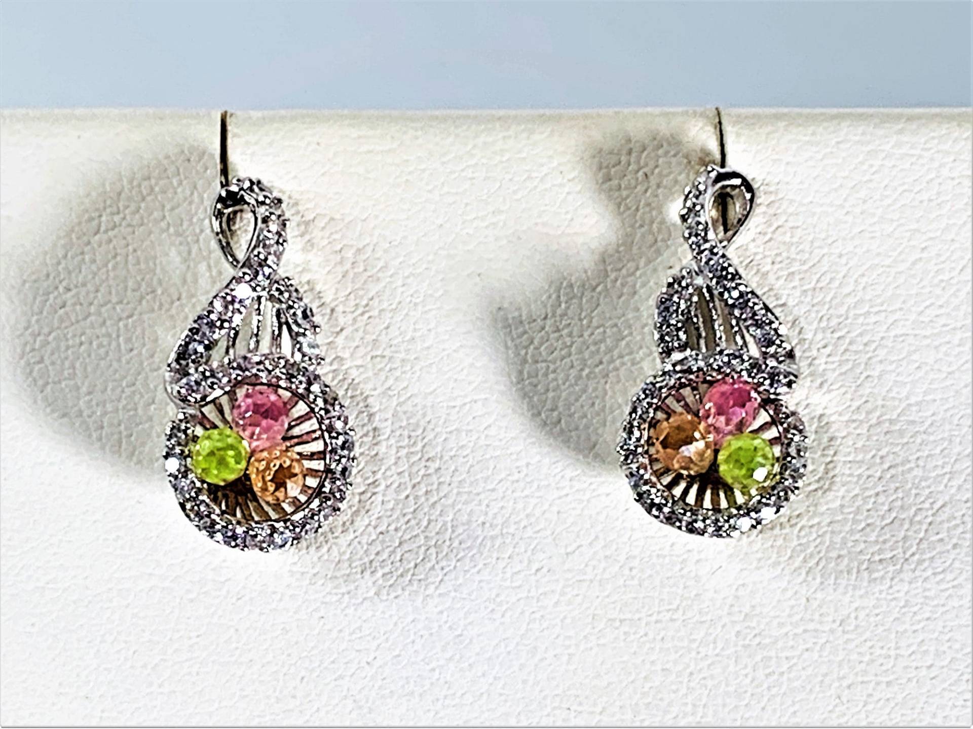 sterling Silber Quarz Tropfen Ohrringe Cz-Akzente, Schraubenverschlüsse sterling Silber Quarz Tropfen Ohrringe Cz-Akzente, Schraubenverschlüsse von IsisJeweler