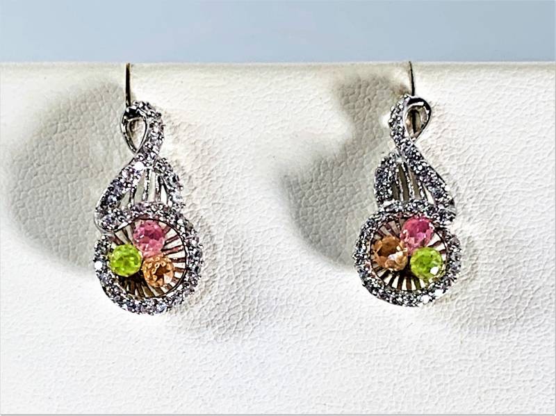 sterling Silber Quarz Tropfen Ohrringe Cz-Akzente, Schraubenverschlüsse sterling Silber Quarz Tropfen Ohrringe Cz-Akzente, Schraubenverschlüsse von IsisJeweler