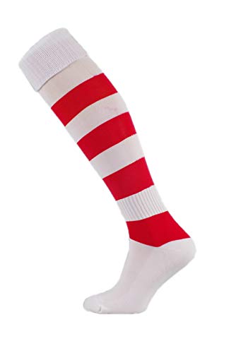 Iskierka Fußballstutzen Stutzenstrumpf Socken Soks 27-45 (weiß-rot, 35-37) von Iskierka