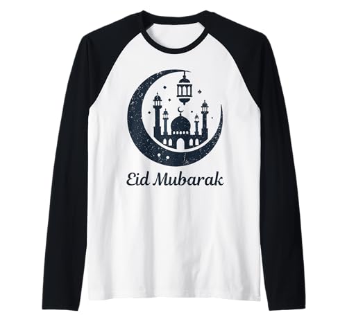 Elegant Cool Eid Mubarak Islamischer Mond Design Herren Damen Kinder Raglan von Islamic Eid Ramadan Mubarak Muslim Gifts Designs