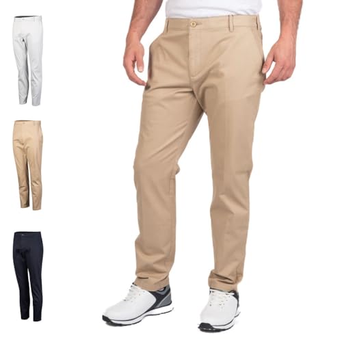 Island GREEN Herren Chinohose aus Stretch-Baumwolle Golfhose, Stone, 36W x 31L Island GREEN Herren Chinohose aus Stretch-Baumwolle Golfhose, Stone, 36W x 31L von Island Green