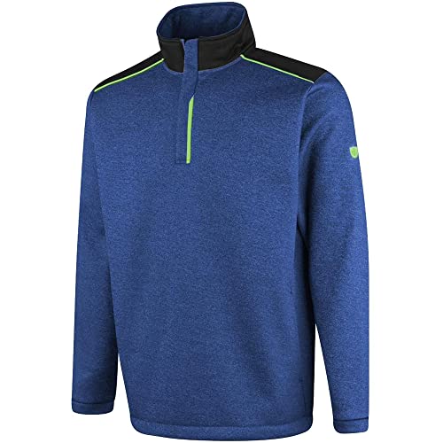 Island GREEN Herren-Golfpullover mit gepolsterter Passe, oberste Schicht, Nahttaschen, Thermo-Golfpullover, Königsblau/Größe L von Island Green