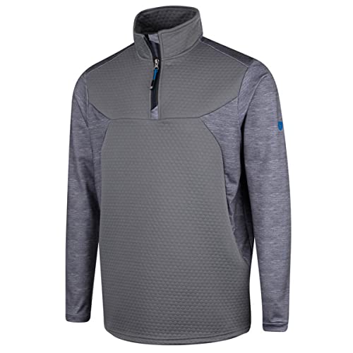 Island Green Mens-Kontrast-Panel Stretch-Golf-Pullover - Light Grau Marl - XL von Island Green