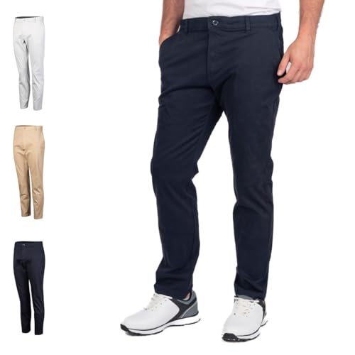 Island GREEN Herren Stretch Cotton Chino Trousers Golfhose, Navy, 34W x 29L von Island Green