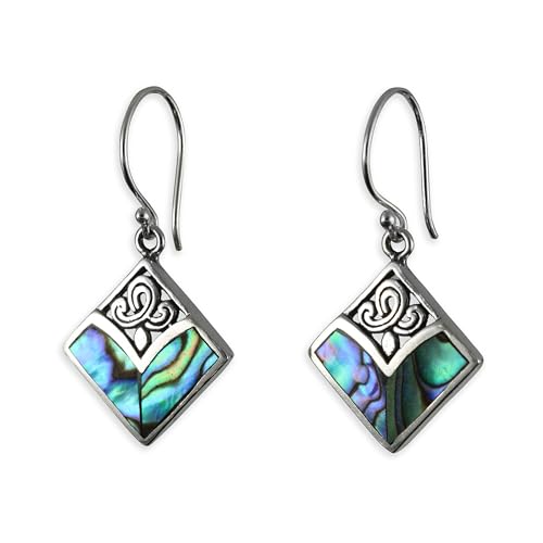 ISLAND PIERCINGS 925er Silber und Abalone Perlmutt Ohrringe Hänger Damen Hängeohrringe SER393 von Island Piercings