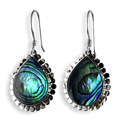 ISLAND PIERCINGS 925er Silber und Abalone Perlmutt Ohrringe Hänger SER295 von Island Piercings