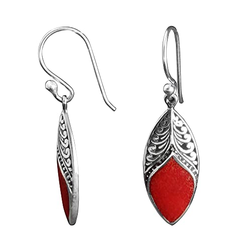 ISLAND PIERCINGS 925er Silber und rote Steine Ohrringe Hänger SER410 von Island Piercings