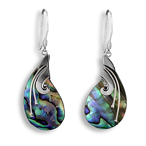 ISLAND PIERCINGS Edle 925er Silber und Abalone Perlmutt Ohrringe Hänger Design Handarbeit SER169 von Island Piercings