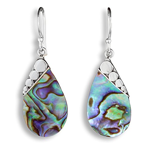 ISLAND PIERCINGS Edle 925er Silber und Abalone Perlmutt Ohrringe Hänger Design Handarbeit SER222 von Island Piercings