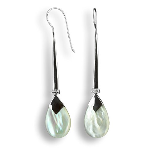 ISLAND PIERCINGS Edle 925er Silber und Perlmutt Ohrringe Hänger Design Handarbeit SER158 von Island Piercings