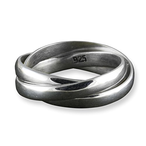 Island Piercings Edler 925er Silber 3er Ring Dreierring Handarbeit SR129-20mm von Island Piercings