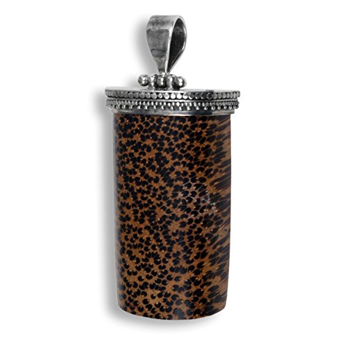 Island Piercings Edler 925er Silber und echtes Kokosholz Kettenanhänger Design PS385 von Island Piercings