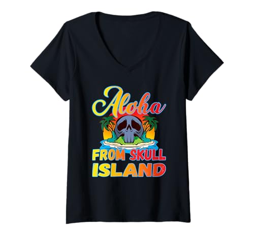 Damen Aloha Hawaii Sunset Retro für einen Hawaii-Urlauber T-Shirt mit V-Ausschnitt Damen Aloha Hawaii Sunset Retro für einen Hawaii-Urlauber T-Shirt mit V-Ausschnitt von Island Vacation Hawaii Aloha gifts
