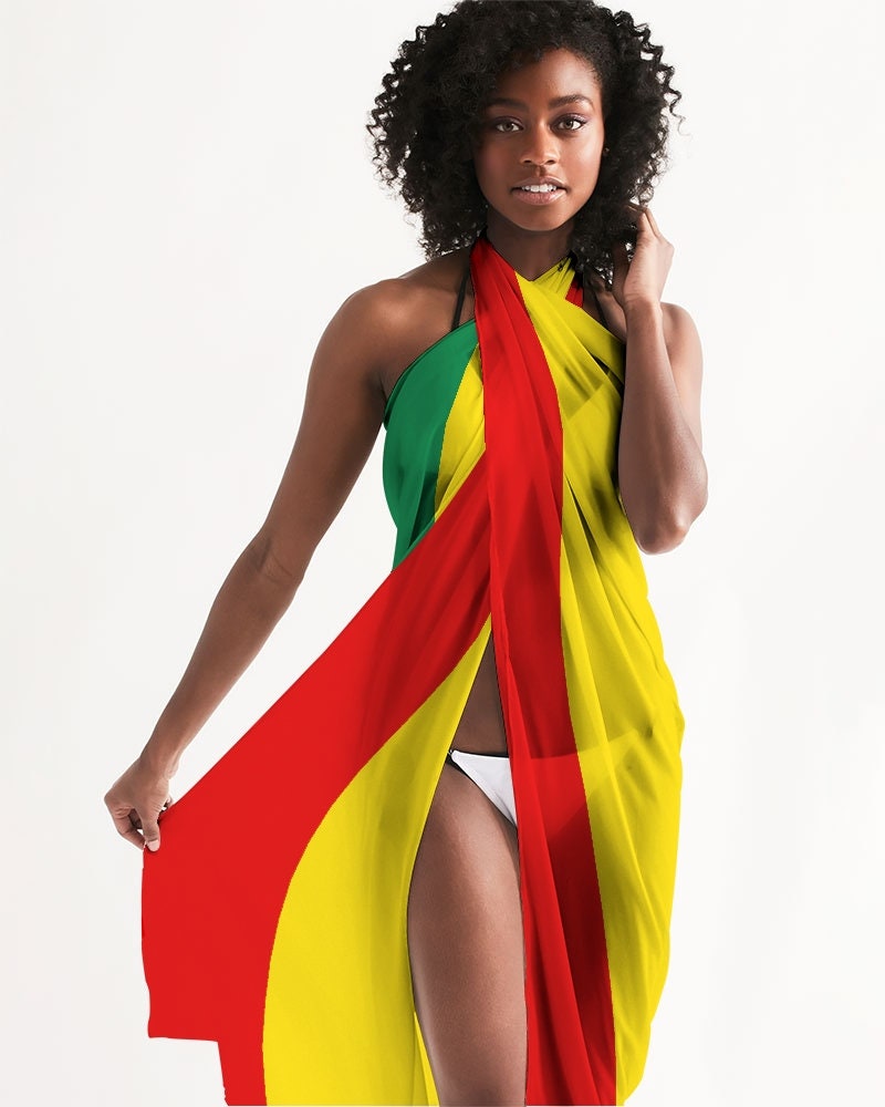 Badeanzug Cover Up - Rasta Farben Jamaika Badeanzug Cover Up Flowy Strandkleid Geschenk Für Frauen Long Beach Wear von IslandFash