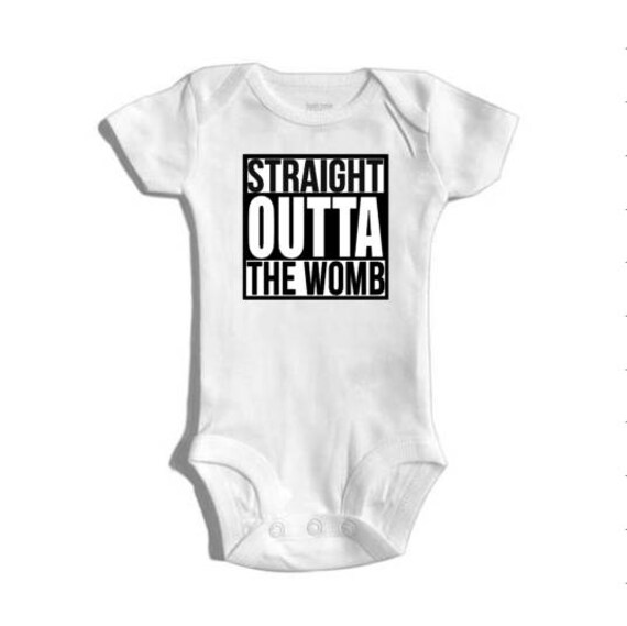 straight Outta Der Gebärmutter Body/Body® Outfit Schlingpflanze Baby-Lustige Baby Onesie von IslandGirlDezigns