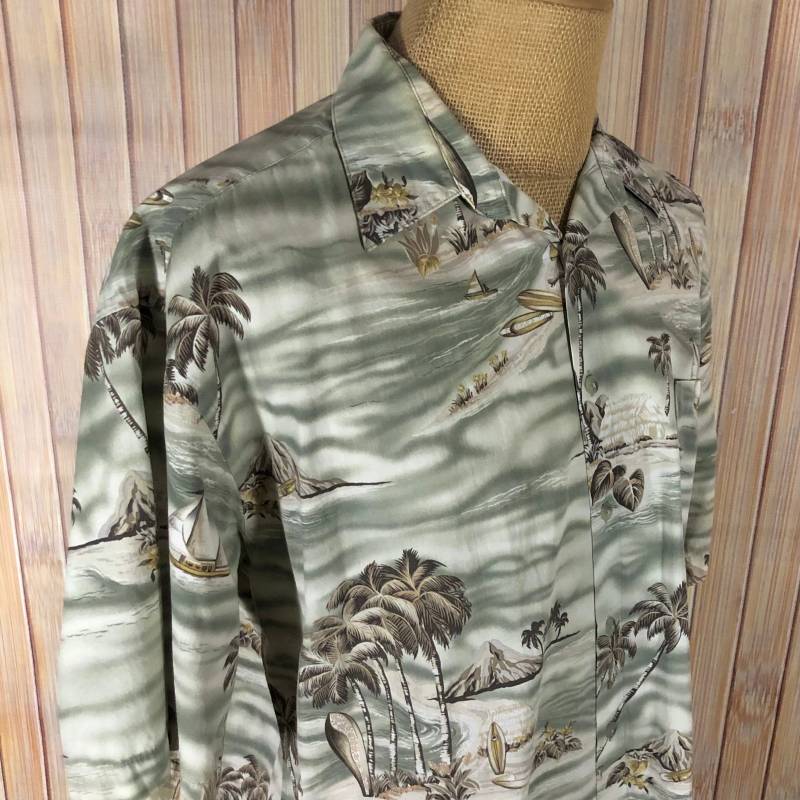 Retro Hawaiihemd Mit Surfbrettern Und Segelbooten, Größe Xl, Made By Campia Moda von IslandStyleAlohaWear