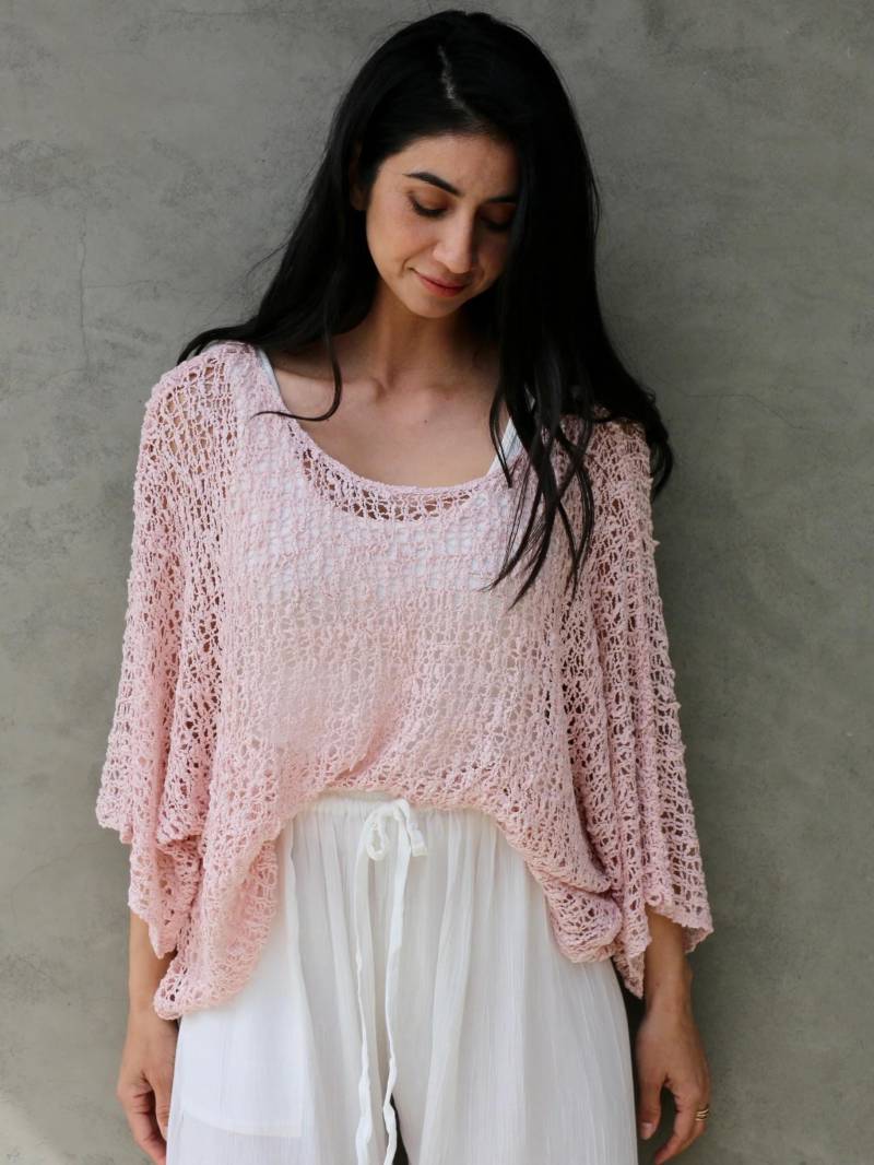 Boho Boucle Strick Top Lockerer Häkel Pullover, Layering Piece Minimalistisch Boho Boucle Strick Top Lockerer Häkel Pullover, Layering Piece Minimalistisch von IslandTribeKnits