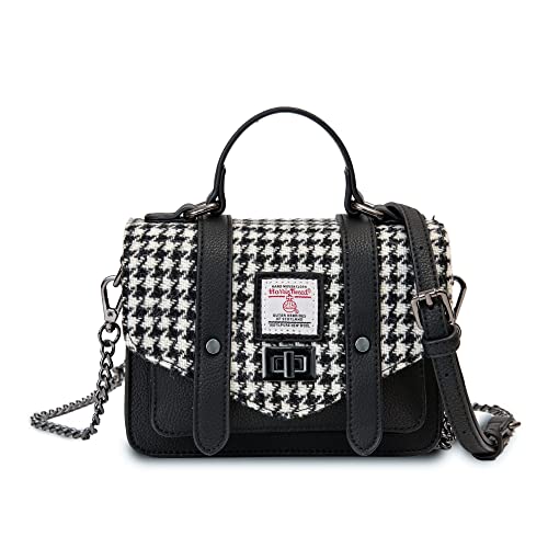 Islander Damen 8308 Baby Satchel Umhängetaschen, Schwarz und Weiß Dogtooth von Islander