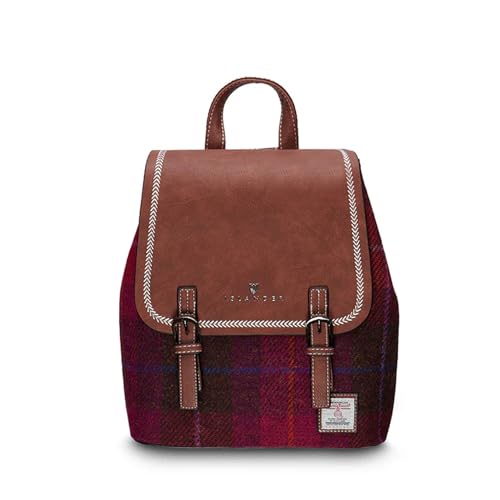 Islander Harris Tweed Jura Rucksack für Damen, Fuchsia Tartan, Fuchsia, 9.44 inches in length, 4.72 inches in width, and 11.02 inches in height, Modern von Islander