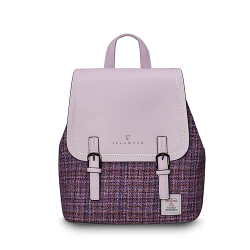 Islander Harris Tweed Jura Rucksack für Damen, Violett Mini Dogtooth, Veilchen, 9.44 inches in length, 4.72 inches in width, and 11.02 inches in height, Modern von Islander