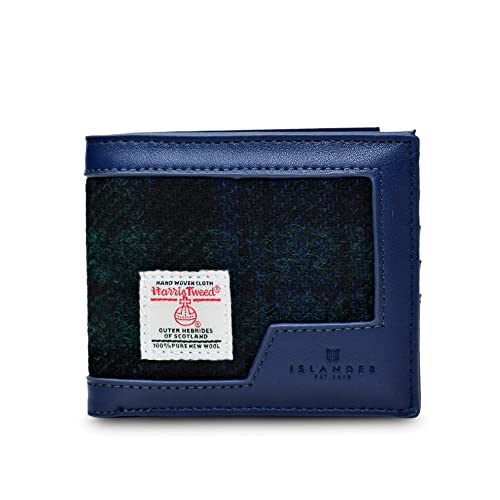 Islander HarrisTweed Herren Geldbörse, schwarz/schottenmuster, L:11cm H:9.5cm W:2.5cm, Klassisch von Islander