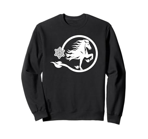 Edles Islandpferd Tölt Feuer EIS Damen Mädchen Sweatshirt von Islandpferde Damen Kinder Herren Zubehör Geschenke